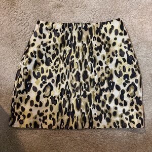 Nine West Black and Tan Leopard Mini Skirt